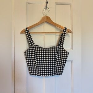 Dynamite Black and White Gingham Tank Top